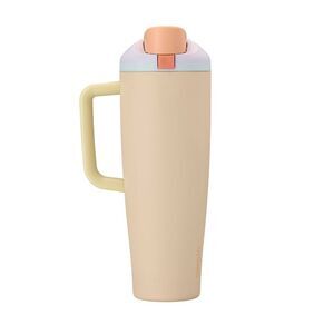 Beige & Pastel Travel Thermos Mug with Handle